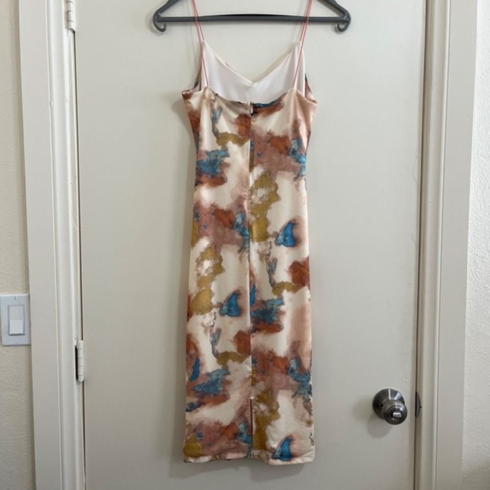 Y2K Abstract Mesh Ruched Bodycon Dress Small Sheer Layered Artsy Indie Ethereal - Picture 2 of 8